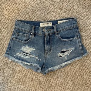 High waisted ripped denim shorts!